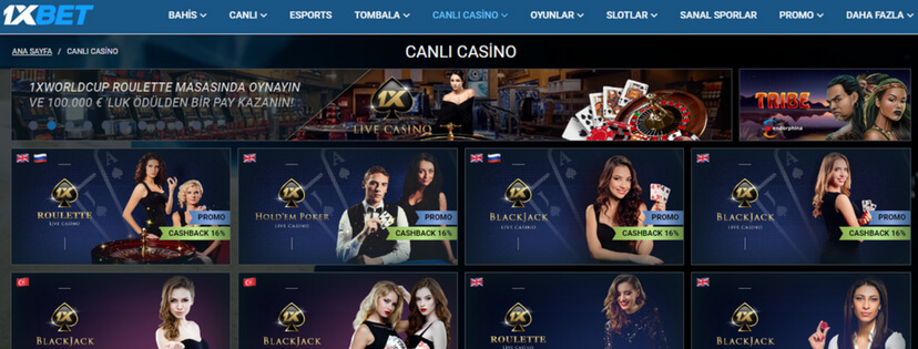 1xbet canlı casino